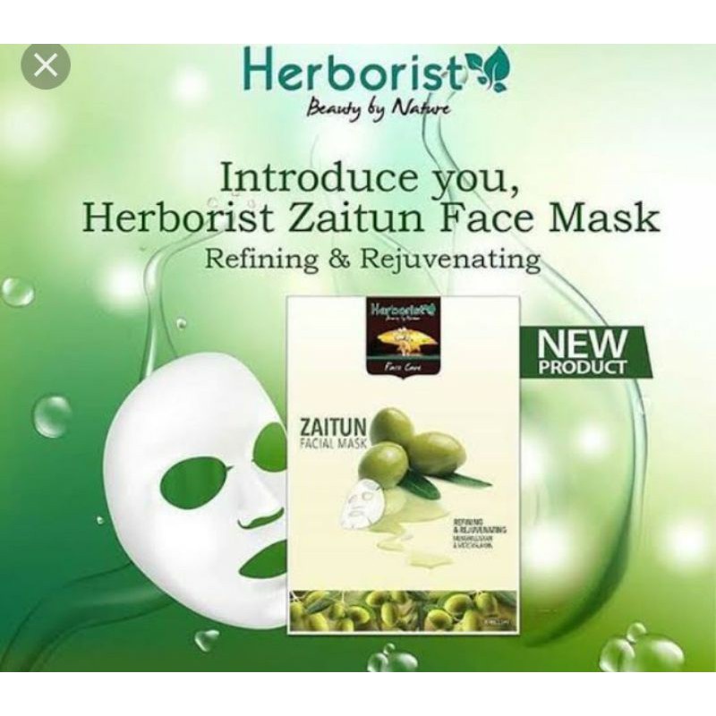 ⭐BAGUS⭐ HERBORIST Facial Mask | Aloevera Zaitun Sheet Mask 23ml