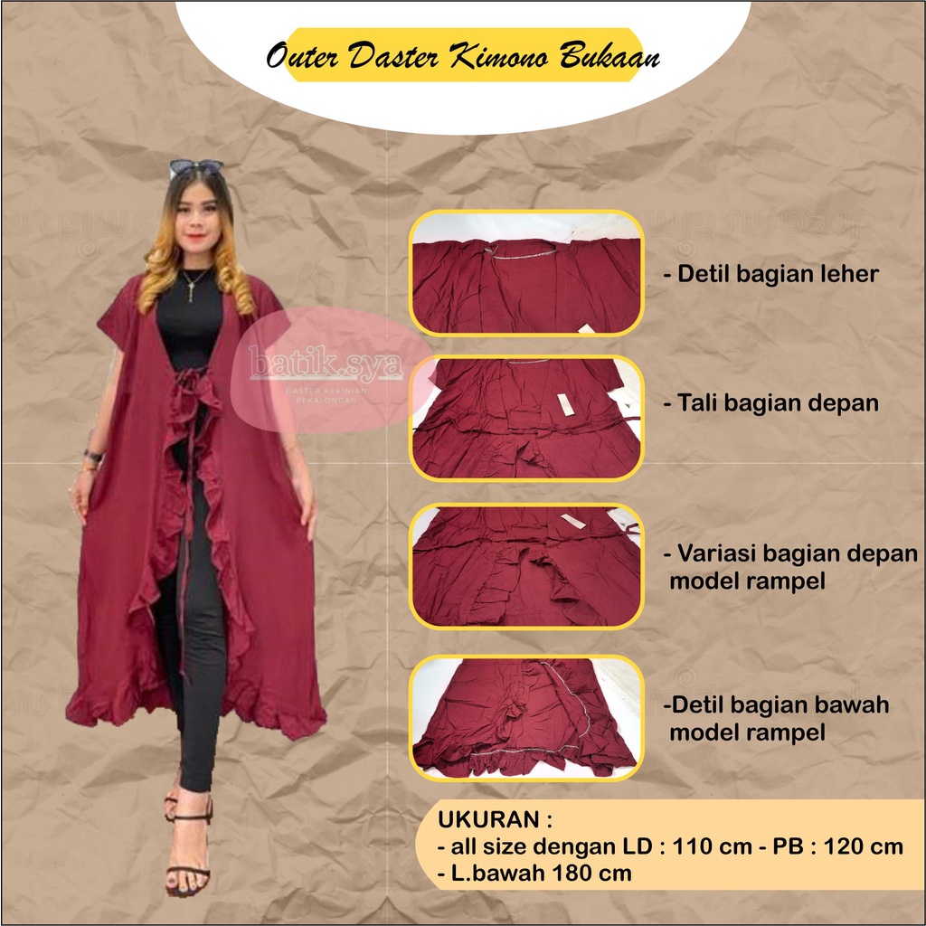 Dress Outer Wanita Model Kimono Dres Terbaru Bahan Rayon