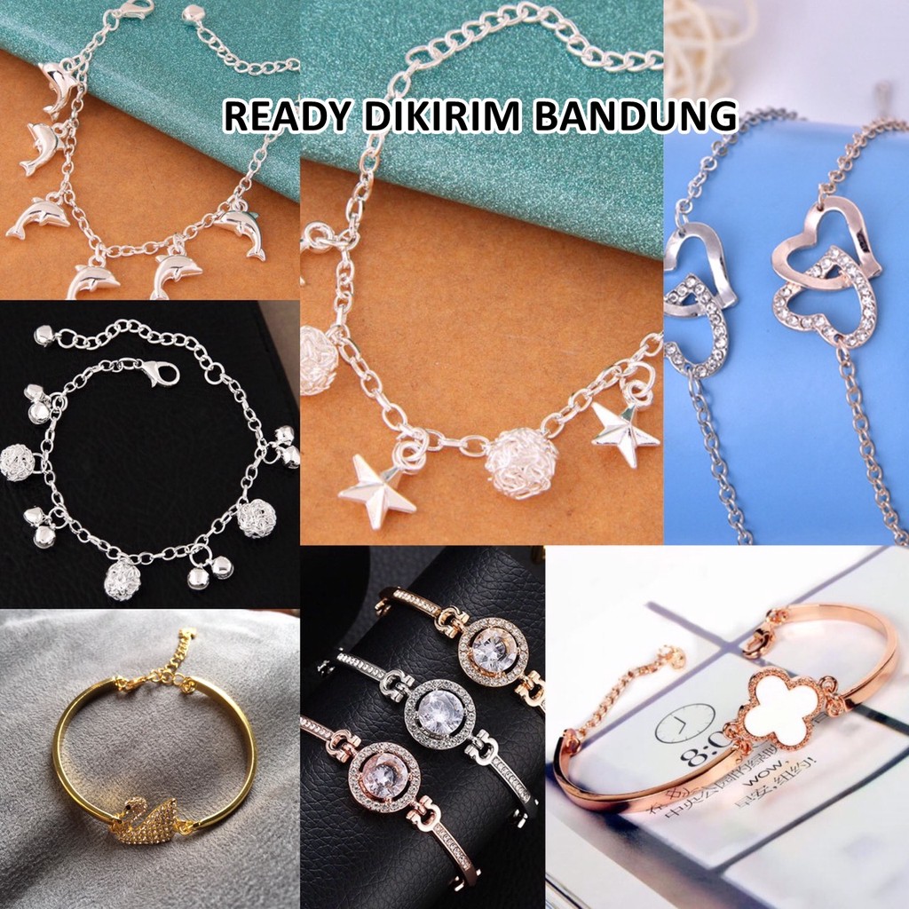 Gelang Rantai dan Titanium Bentuk Dolphin Ball Star Love Swan Diamond untuk Wanita