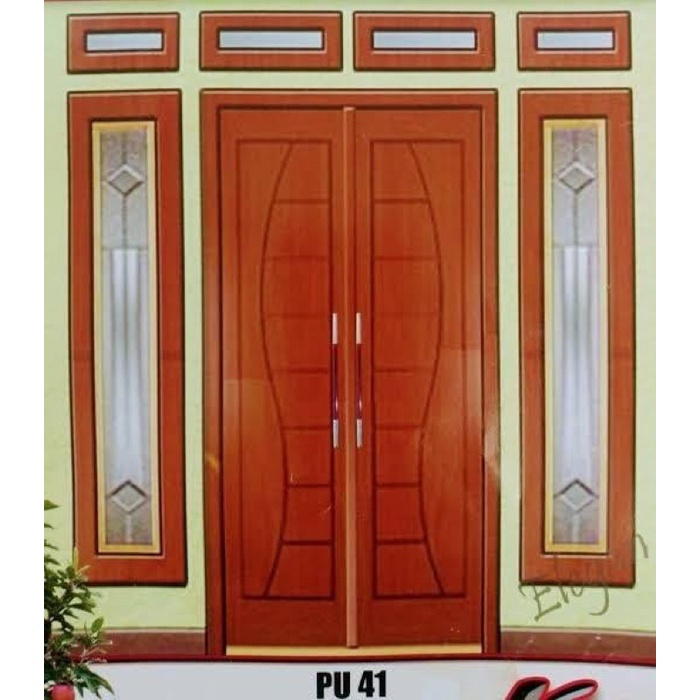 Jual Pintu Utama Rumah Minimalis Modern Klasik Kayu Kamper Anti Rayap
