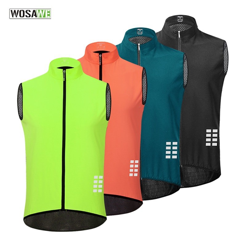 WOSAWE Rompi Sepeda jersey buntung vest windbreaker angin windstopper - BLACK