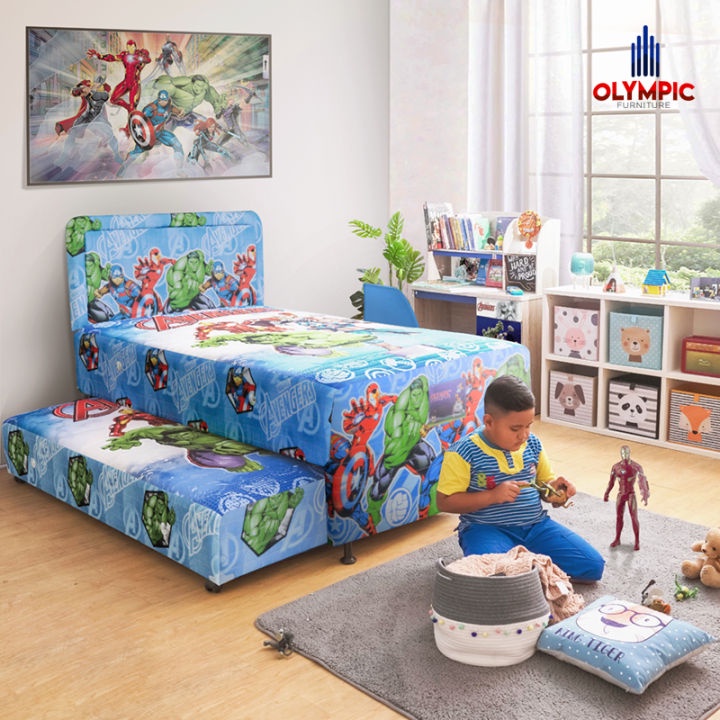 kasur springbed anak spring bed 2 in 1 kasur sorong matras springbed caracter AVENGERS OLYMPIC