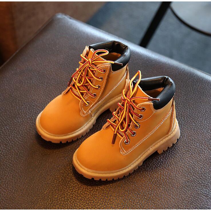 IMPORT 2016 Musim Dingin Hangat Anak Fashion Boots Renda-Up Anak Pria Wanita Boot Anak Perempuan