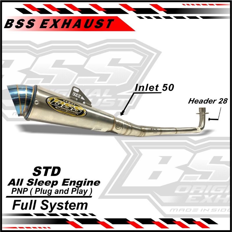 Knalpot BSS Bebek STD Pucuk Blue Original BSS