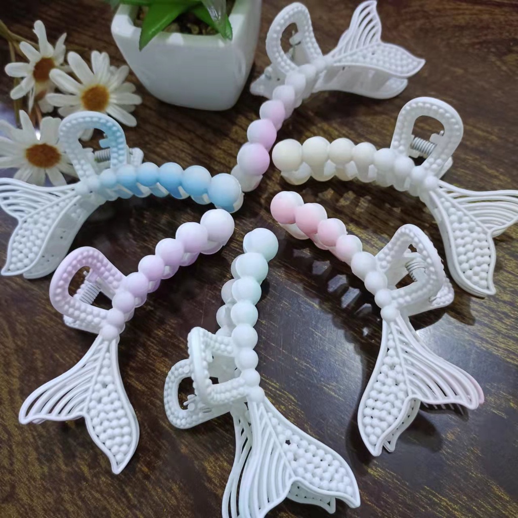 (Hello Girl) F92 Jepit Rambut Wanita Hair Clip Claw Dual Tone Mermaid Import