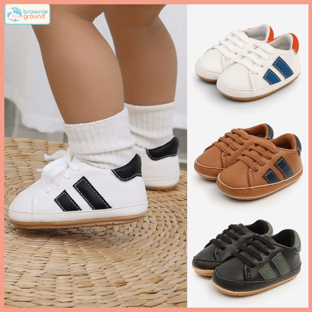 BROWNIEGROUND - sepatu bayi prewalker 1-2 tahun / sneaker bayi / sepatu anti slip bayi keren impor korea