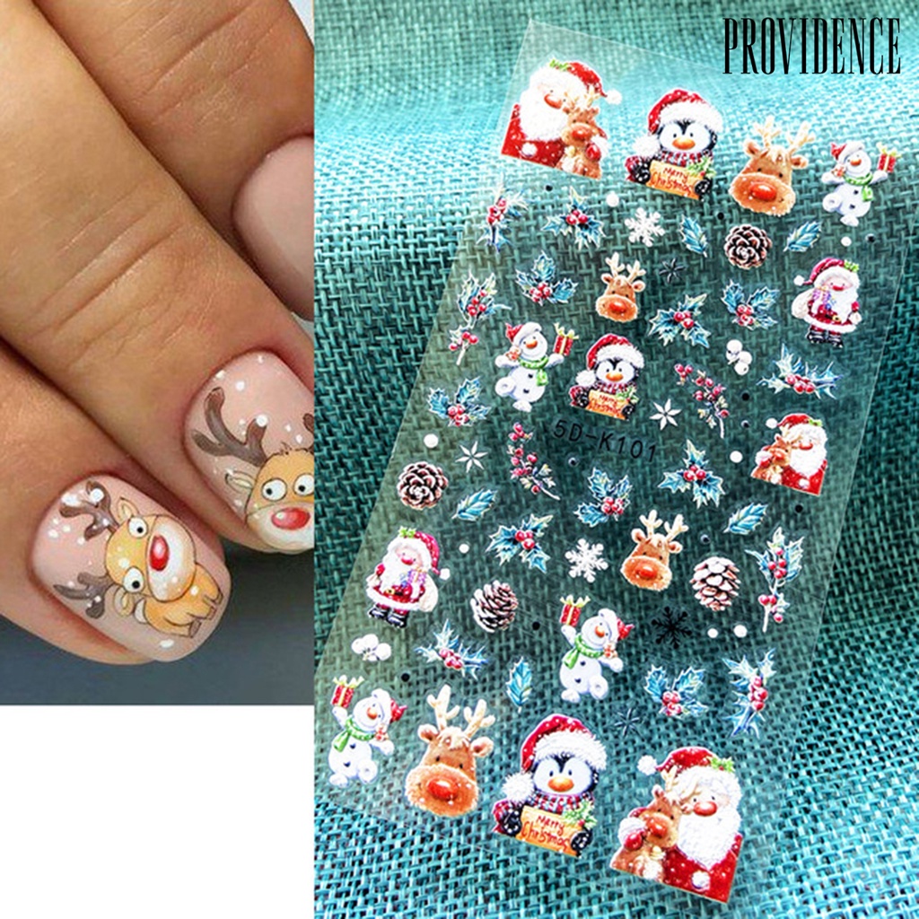 Providence 1 Sheet Snowflakes Pattern Nail Sticker Embossed Paper Smooth Surface Nail Polish Stickers Manicure Tool