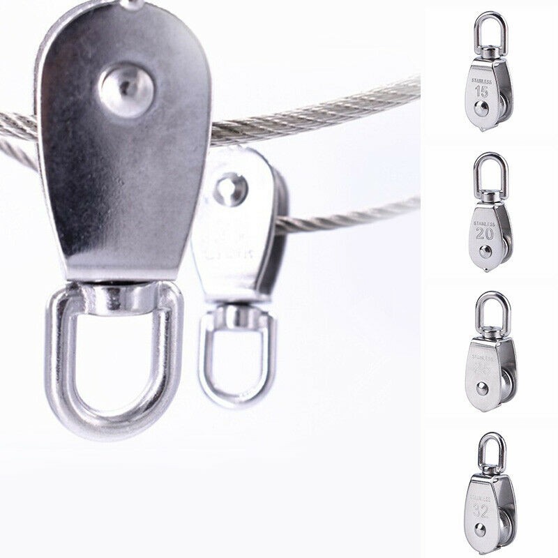 Katrol Kerekan Mini Serbaguna Swivel Pulley Stainless - Silver