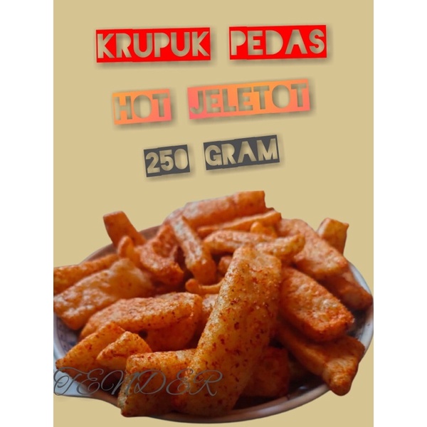 

krupuk pedas hot jeletot khas bandung