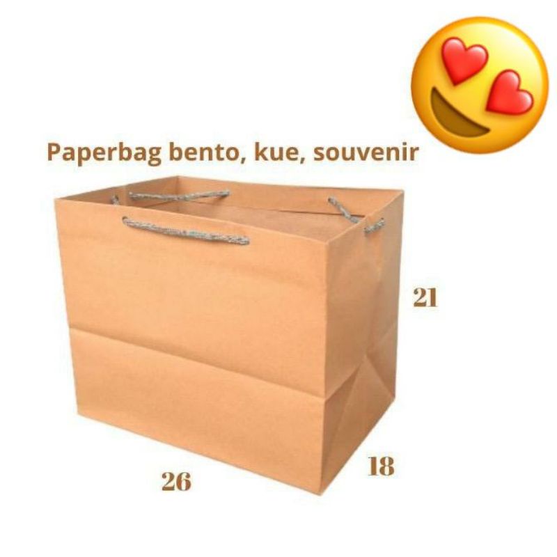 

￼PAPER BAG POLOS PAPERBAG COKLAT 26X21 TAS KERTAS KRAFT SAMSONS NASI BENTO (PEMBELIAN MIN 12 PCS)