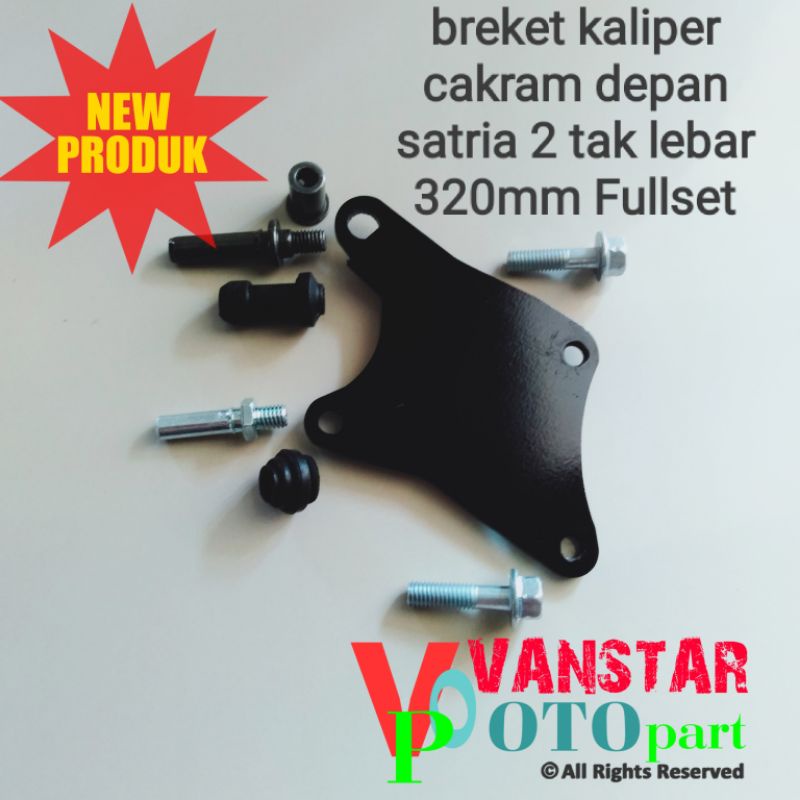 breket bracket dudukan kaliper cakram depan satria 2 tak lebar 320mm 32cm