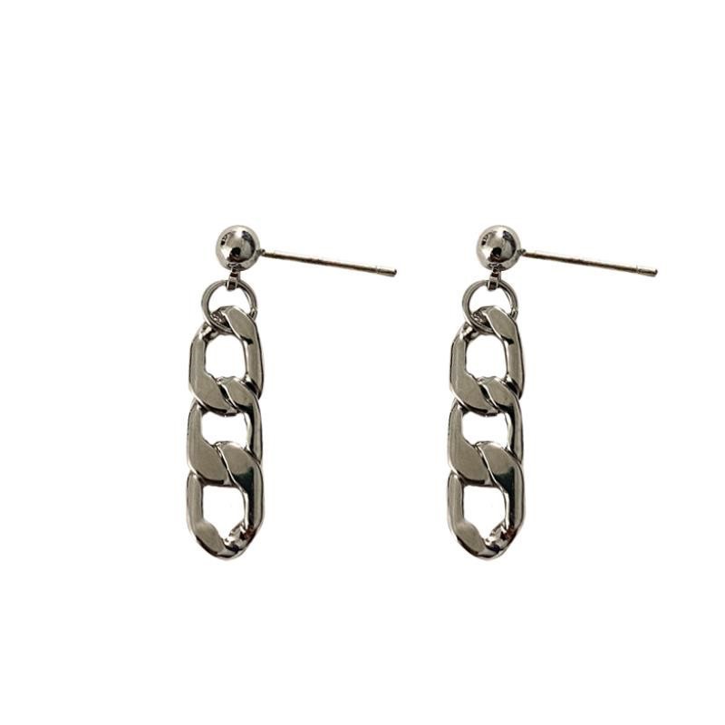 Metal Lock Chain Earrings Accessories Trendy Simple Jumpy Hip-hop