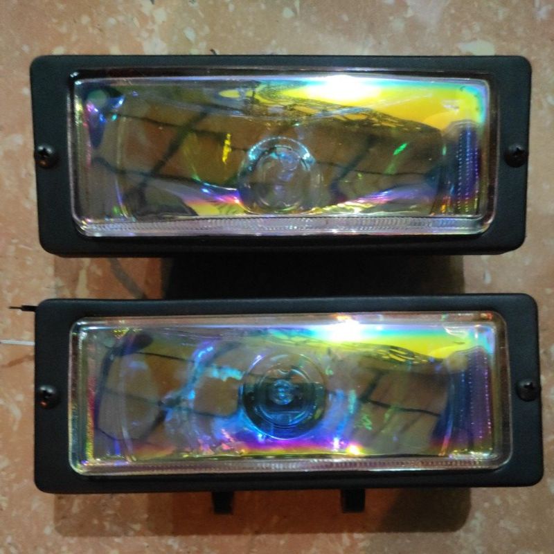 foglamp BUMPER kotak persegi galaxy warna kuning DAN PUTIH MERK DLAA MODIF KIJANG GRAND UNIVERSAL kuning putih clear rainbow pelangi