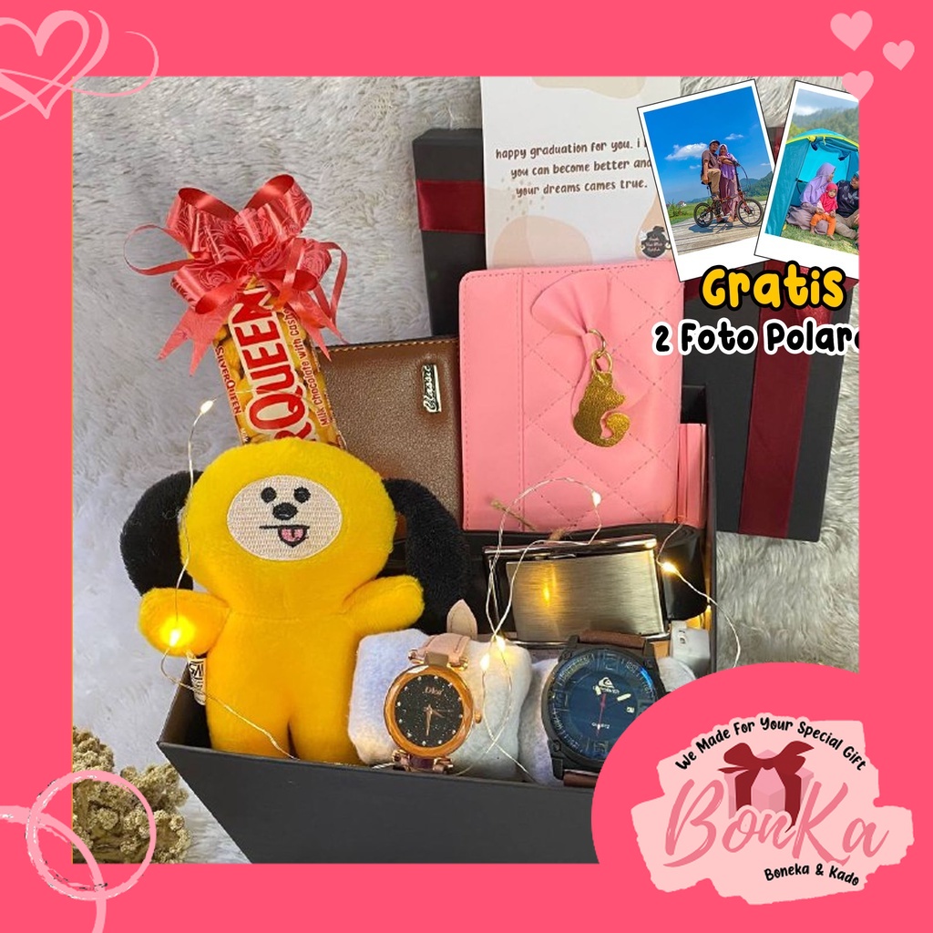 KADO COUPLE ANNIVERSARY KADO ULANG TAHUN HADIAH SPESIAL KADO JAM TANGAN KADO DOMPET HAMPERS ULTAH KA
