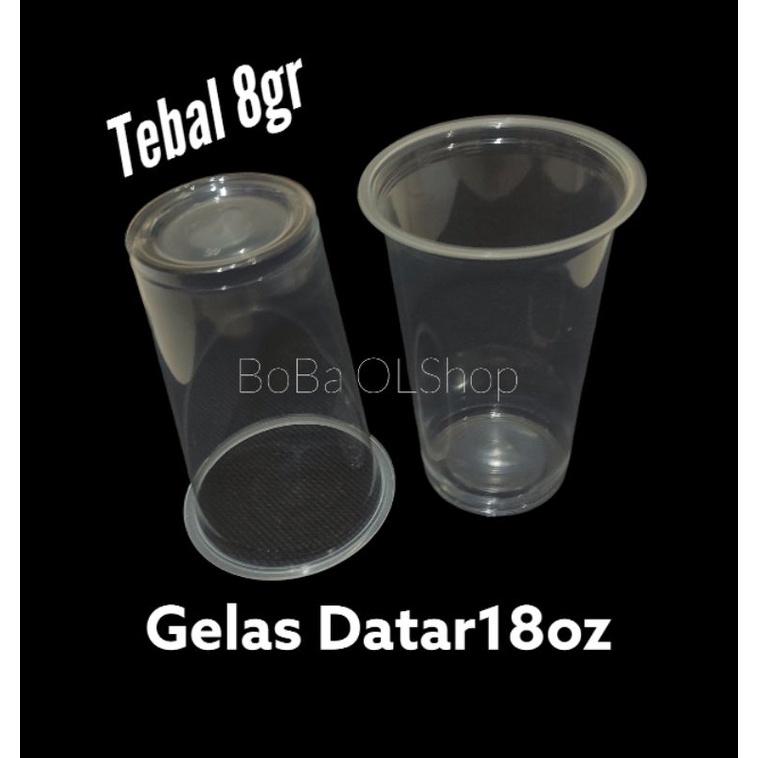 Gelas Datar 18oz Gelas PP 18oz isi 50pcs