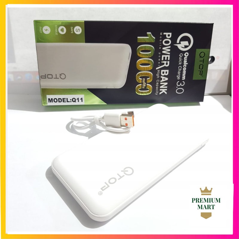 Powerbank Mobile Powerbank Qualcomm 10000mAh QTOP Q11 ORIGINAL 100% [PM]