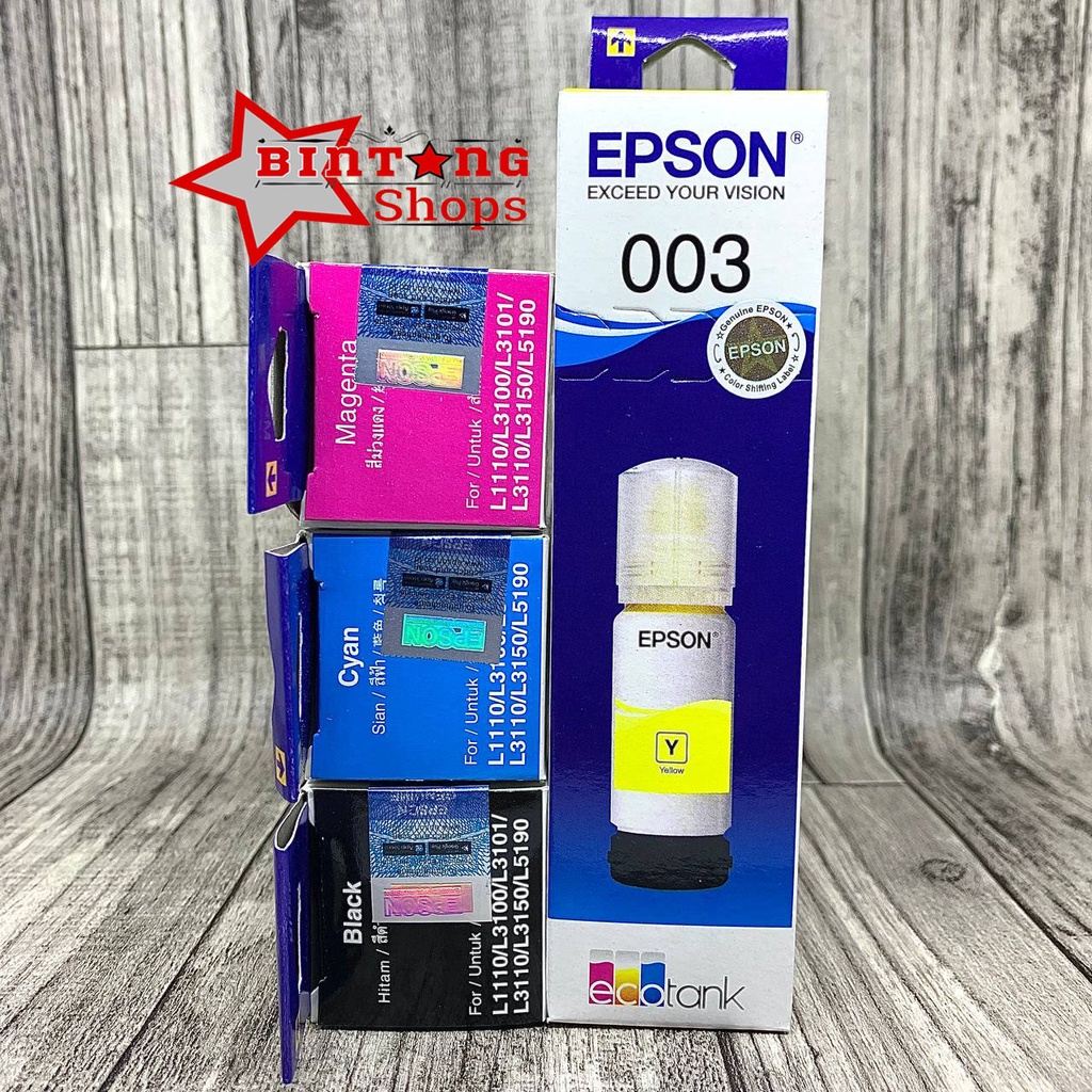 Tinta Epson 003 For Ink Printer L1110 L3100 L3110 L3150-Yellow
