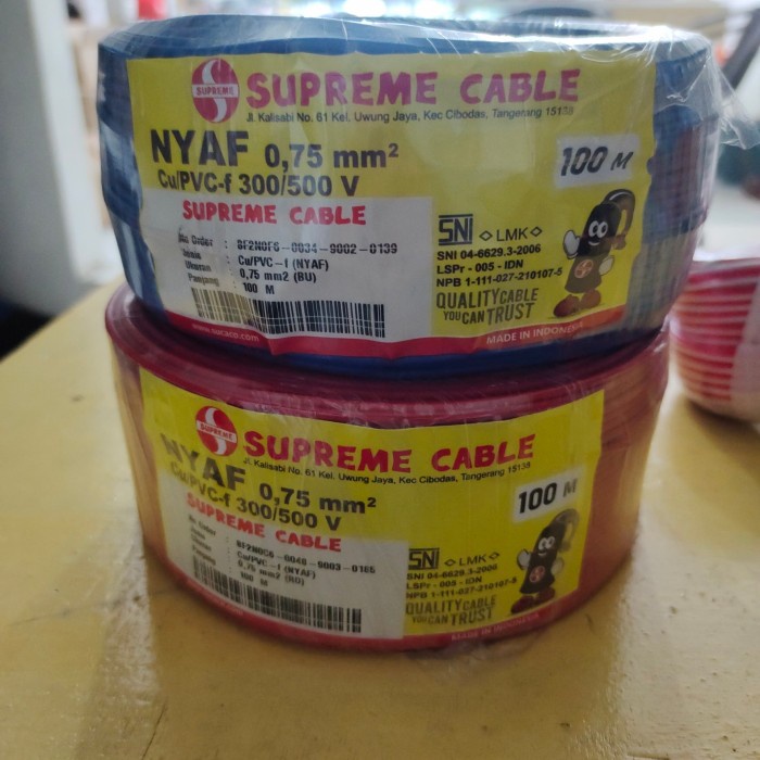 Kabel Supreme serabut Nyaf 0,75mm