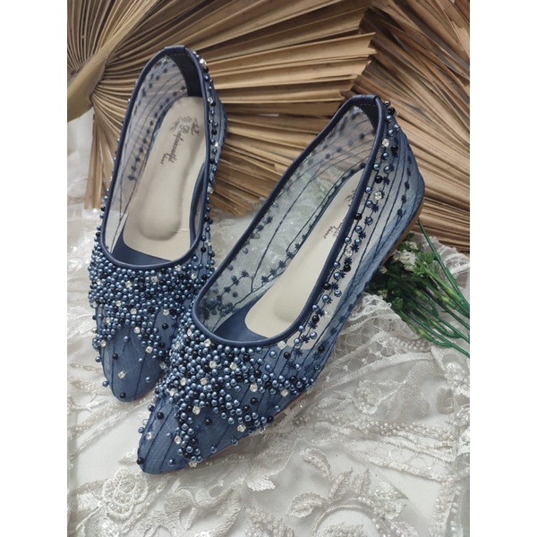 flatshoes wanita wedding rafaizoutfit  Marsha navy