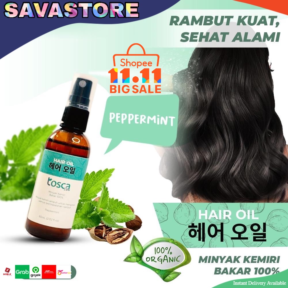 MINYAK KEMIRI BAKAR MURNI HAIR OIL KEMIRI BAKAR TOSCA 60ML