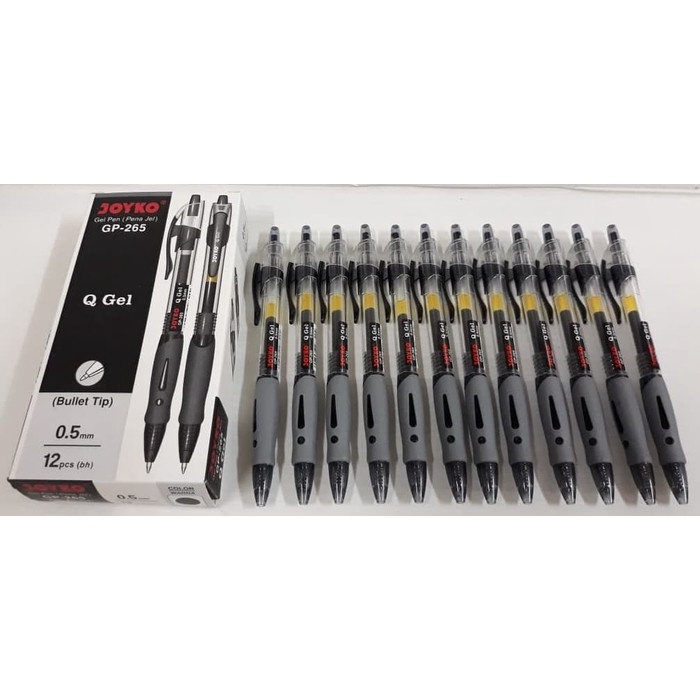 

TULIS-ALAT- BALLPOINT GEL JOYKO GP-265 0,5 - HITAM (PACK 12 PCS) -ALAT-TULIS.