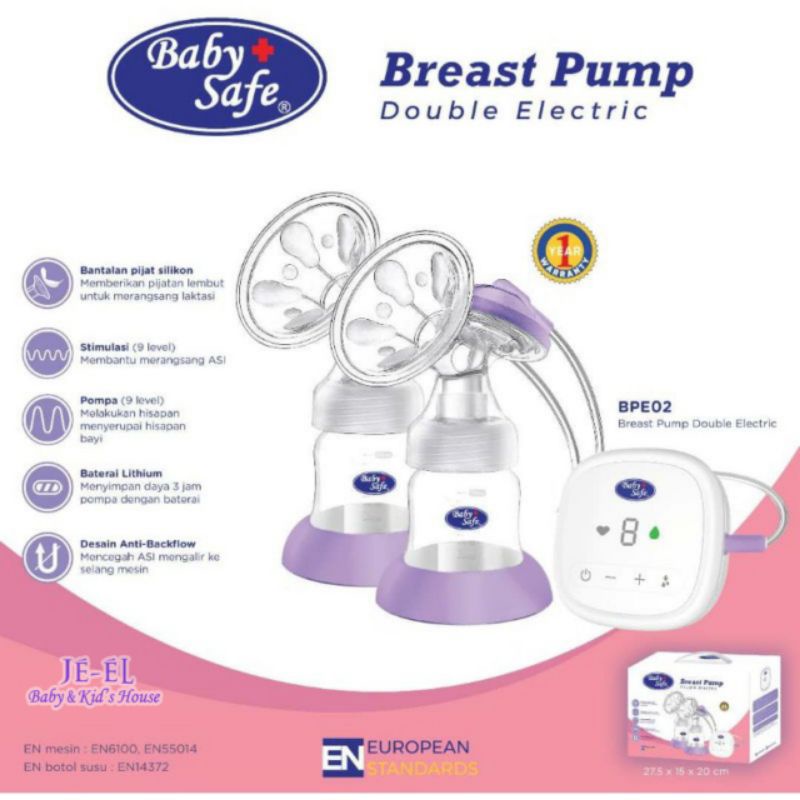 Baby Safe Electric Breast Pump Double Pompa Asi Elektrik BPE02