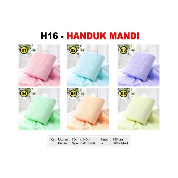 H-16 Handuk microfiber Polos Ukuran Besar 70 x 140 cm/ Handuk Mandi Lembut / Handuk Polos Dewasa