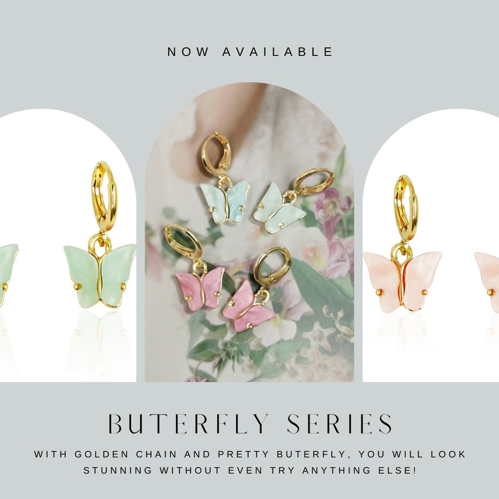 Kalung dan Anting Kupu-Kupu Nevertheless Park Jae Eon Butterfly Colorful Korean fashion Yu Na Bi