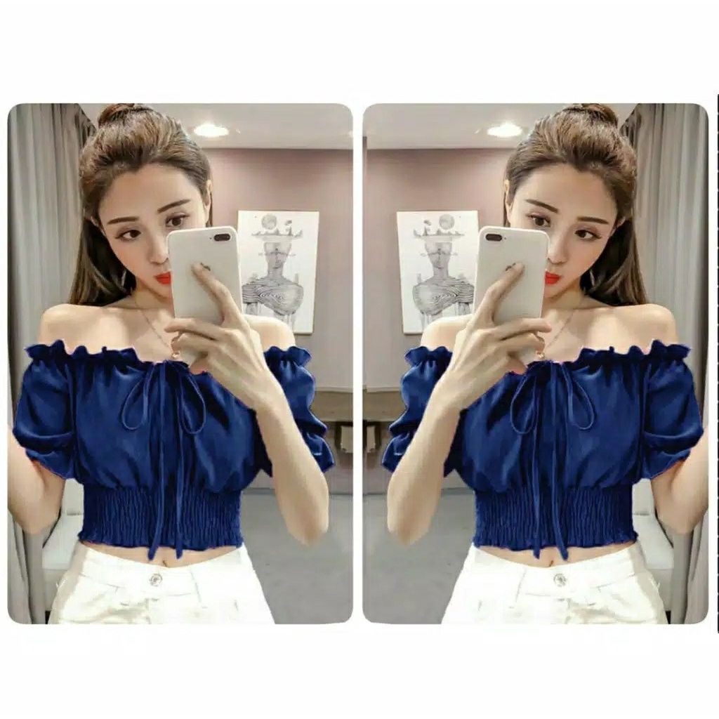*[RXFK] Crop Khania / Atasan Crop Korea / Crop Ladies Wanita Terbaru / Atasan Korea