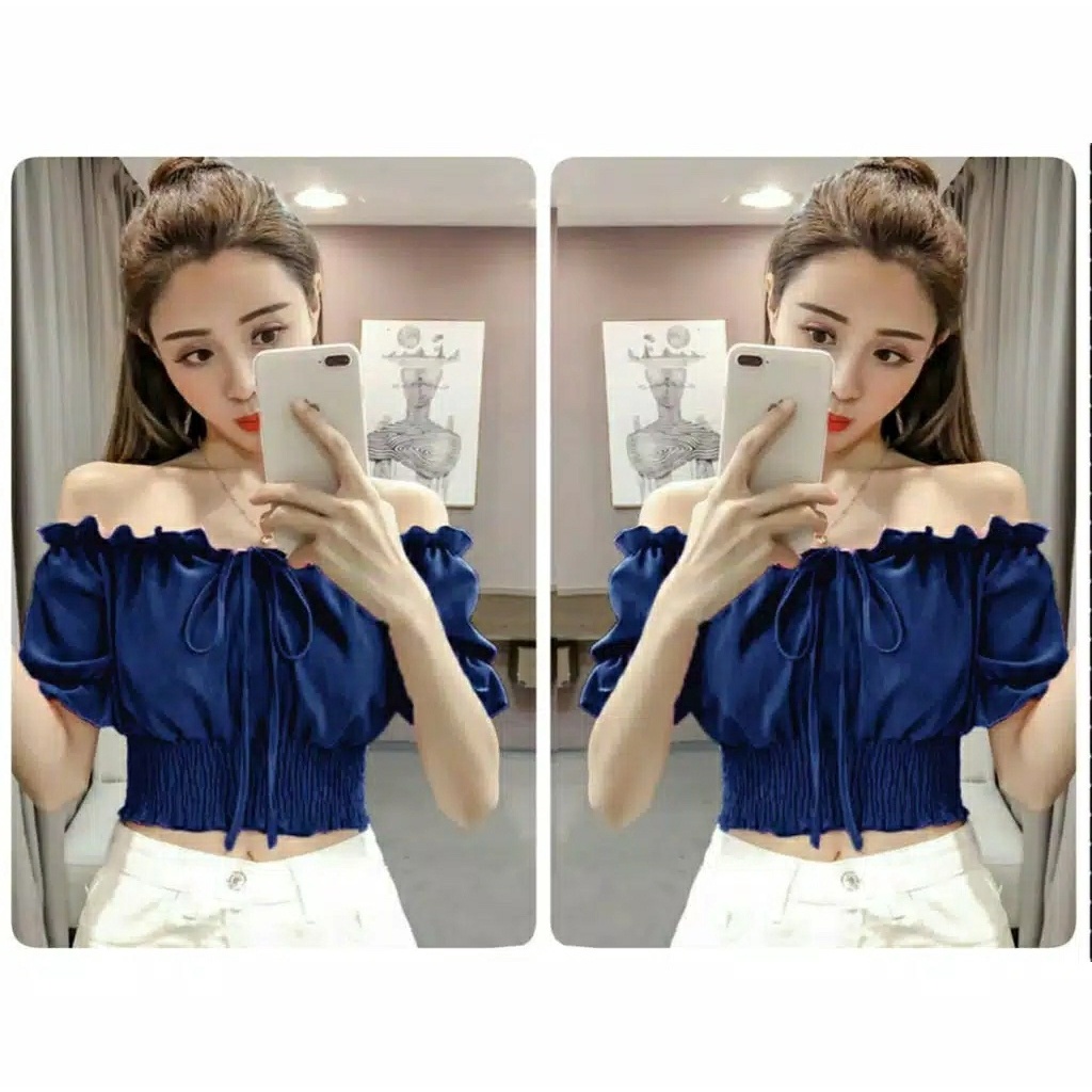 *[RXFK] Crop Khania / Atasan Crop Korea / Crop Ladies Wanita Terbaru / Atasan Korea