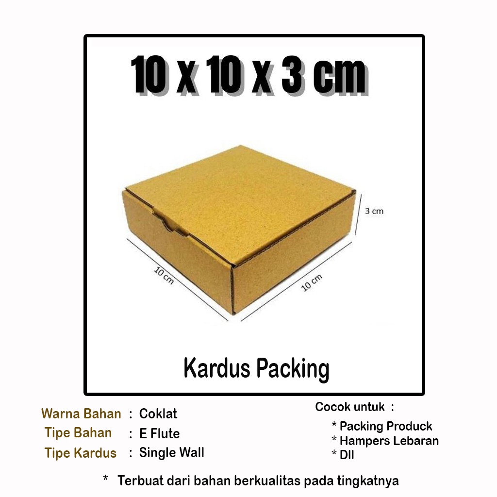 

Box Paket 10x10x3 cm | Kardus Packing | Box roti | Box Snack | Box Packing | Box Hampers