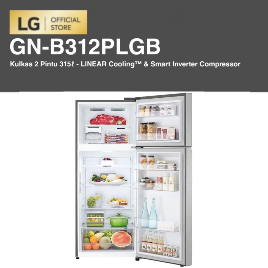 LG GN-B312PLGB Kulkas 2 Pintu 315 Liter LINEAR Cooling™ Smart Inverter