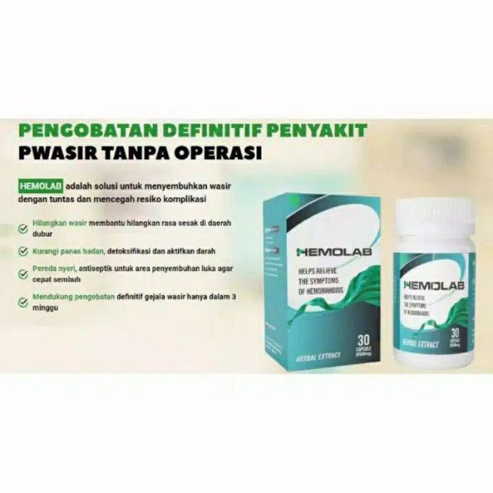 ( HEMOLAB ) ASLI 100% ORIGINAL OBAT WASIR AMAN BPOM