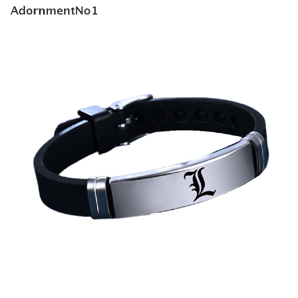 (AdornmentNo1) Gelang Tangan Kulit Hitam Motif Kartun Anime Death Note Untuk Pria