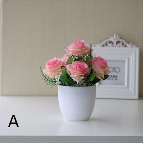 FYGALERYSURABAYA PT23 Pot Tanaman Hias Bunga Hias Plastik Ornamen Pot Bongsai Artificial Flower Decoration