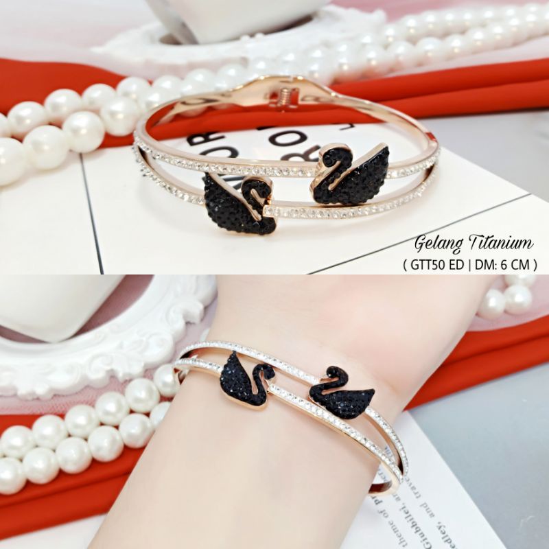 Gelang Titanium Wanita Motif Angsa GTT50-77 ED