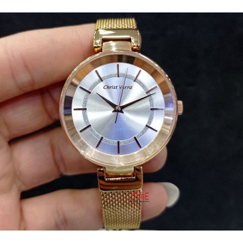 Jam Tangan Wanita Christ Verra CV 71602L Wanita Original Rosegold