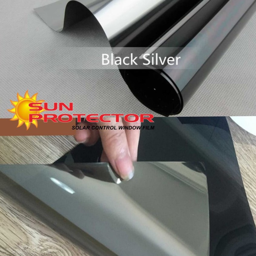 Kaca Film Cermin Oneway Black Silver One Way 1Roll ( 40% ,60% ,80% )