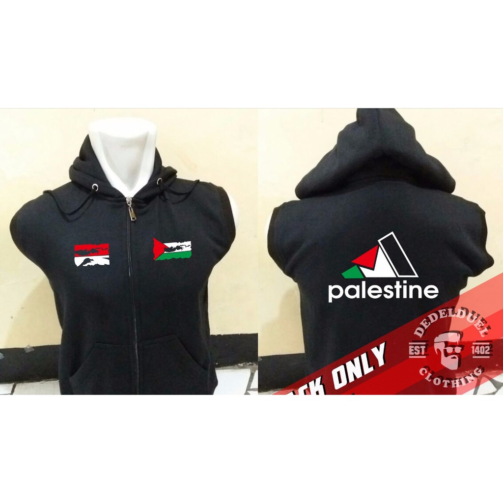 rompi hoodie sweater zipper palestina