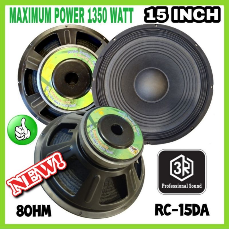 Speaker Component 3R RC-15 DA 15 Inch 1350 Watt Black Series Pro Audio