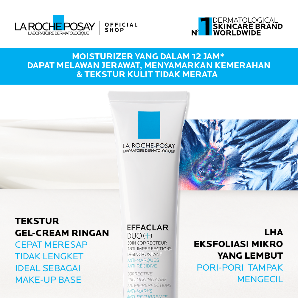 La Roche Posay Effaclar Duo+ Moisturizer 40ml Acne/ Oily Skin - Pelembab Wajah Jerawat/ Berminyak