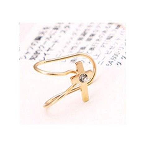 Dana earclip korean version anting jepit satuan [C2-2]-Cross