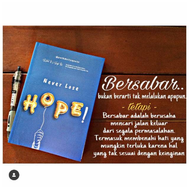 Buku Never Lose Hope bonus ttd penulis Dan pembatas buku