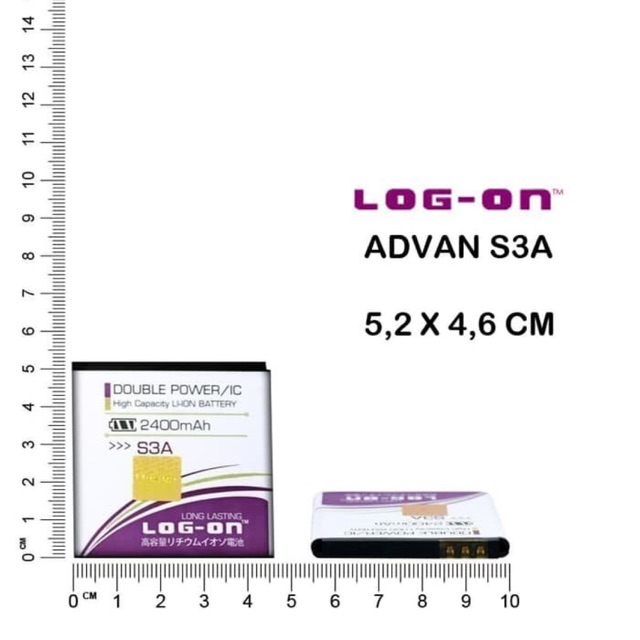 BATERAI LOG ON ADVAN S3A DOUBLE POWER DOUBLE IC BATRE