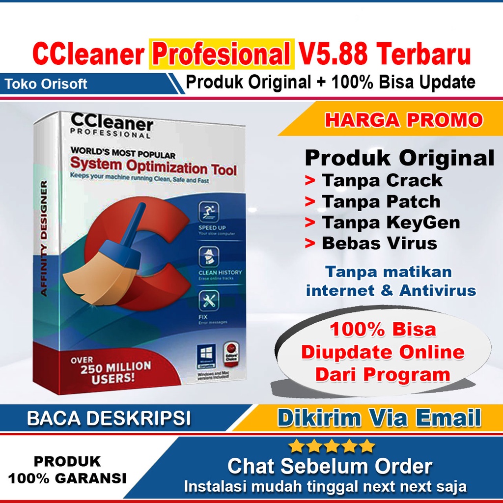 CCleaner Pro 6.15 Terbaru 2023 [Bisa Diupdate Online Otomatis] Lisensi Serial Key Lifetime 100% Garansi