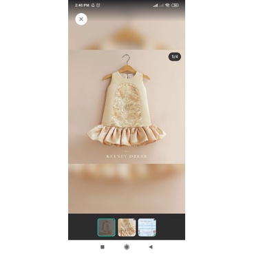 dress gaun poppuri gold cheongsam qipao preloved second cantik anak baby