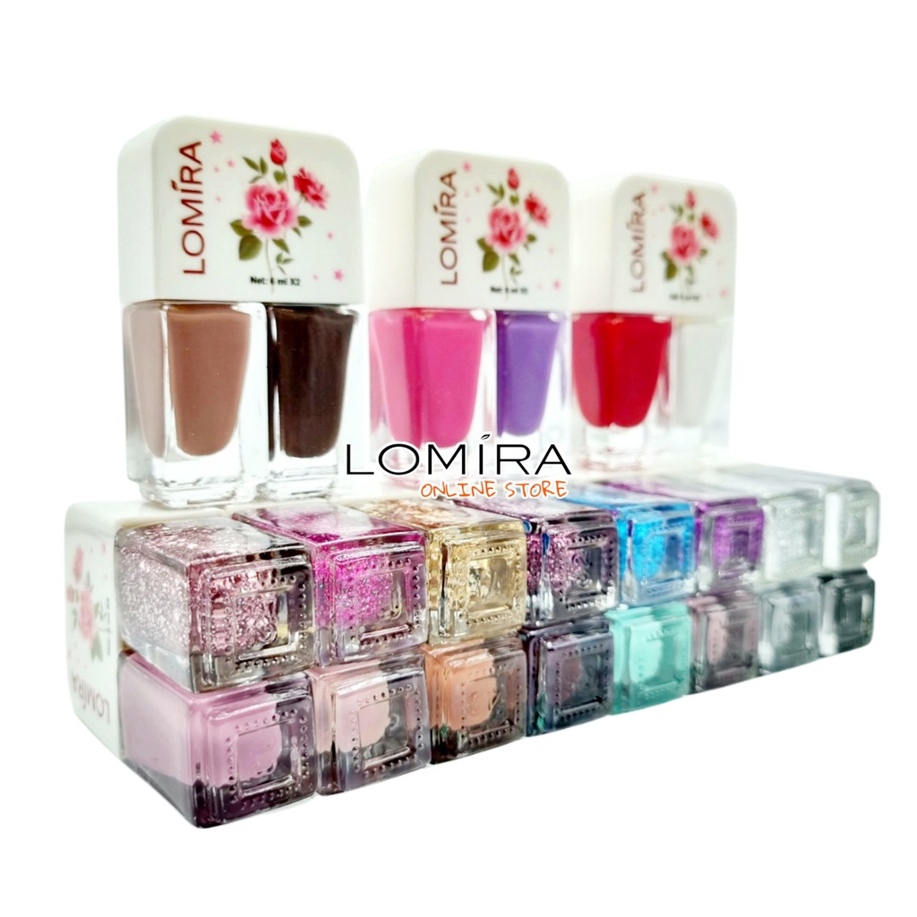 LOMIRA NAIL POLISH 2in1 - TERDAFTAR BPOM - NAIL POLISH 2 in 1 LOMIRA - PEWARNA KUKU MURAH - CAT KUKU - CUTEK - KUTEKS - KUTEK 2in1