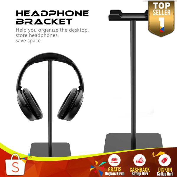 Bracket Stand Headphone Stand Hanger Headphones Alumunium Kokoh Sandaran Hedphone Tempat Hadphone