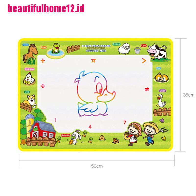 【beautifulhome12.id】Water drawing mat with 2 drawing pen kid's magic water drawing play mat 50*36cm