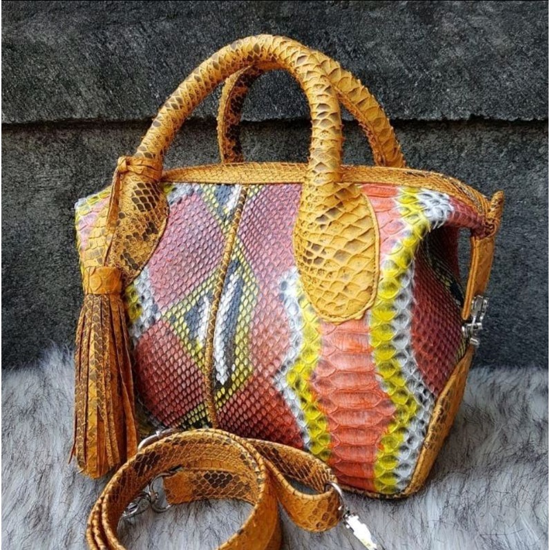 Tas annidap dan set sepatu kulit ular ori